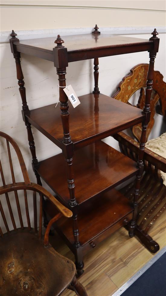 A Georgian mahogany four-tier whatnot H.130cm